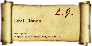 Lévi János névjegykártya